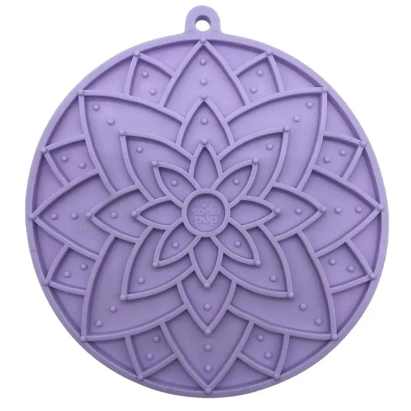 SodaPup Lotus Design eMat Enrichment Lick Mat With Suction Cups Pastel Purple