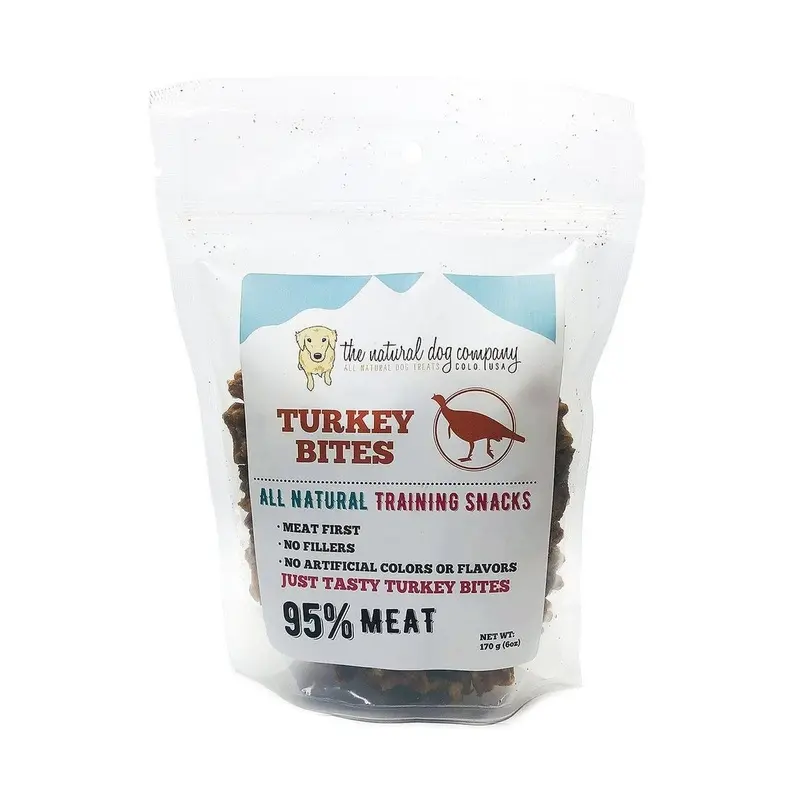 Natural Dog Company Turkey 95% Meat Training Bites Dog Treats 6oz
