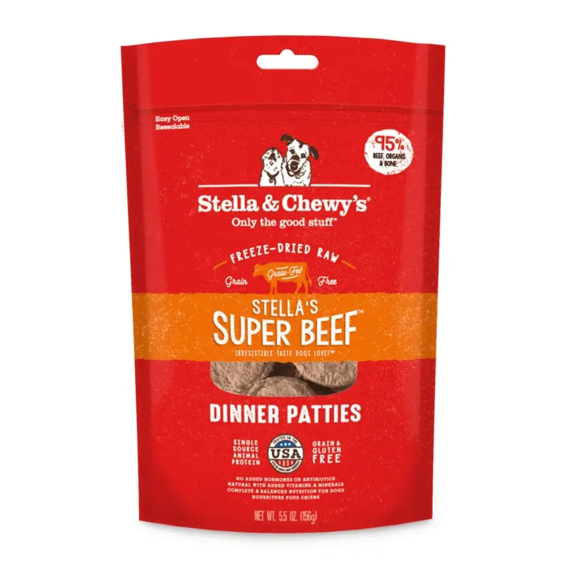 Stella & Chewy's Stella's Super Beef Freeze-Dried Raw Dinner Patties Dog Food 25oz