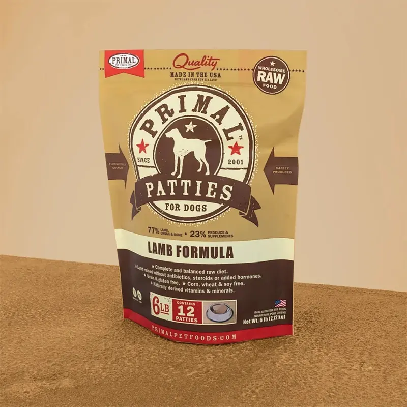 Primal Raw Frozen Patties Lamb Formula Dog Food 6lb