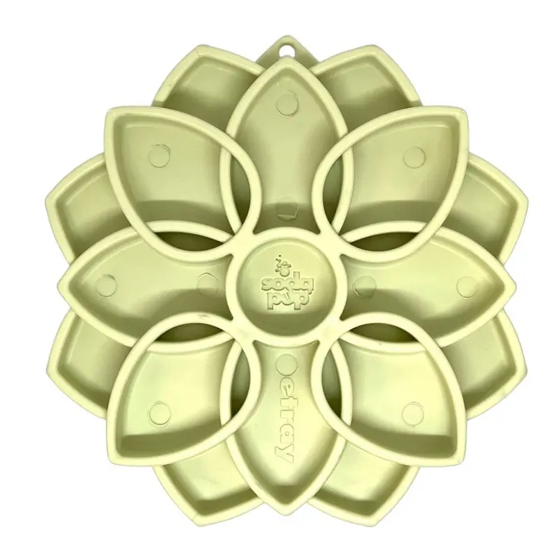 SodaPup Mandala Softie eTray Enrichment Slow Feeder with Suction Cups Green