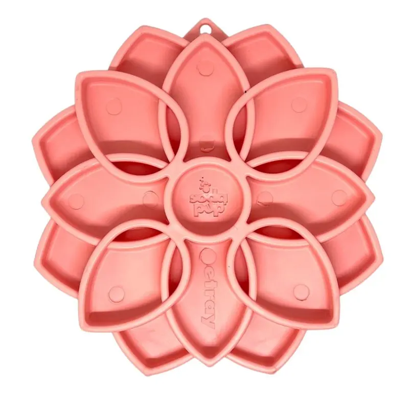 SodaPup Mandala Softie eTray Enrichment Slow Feeder with Suction Cups Pink