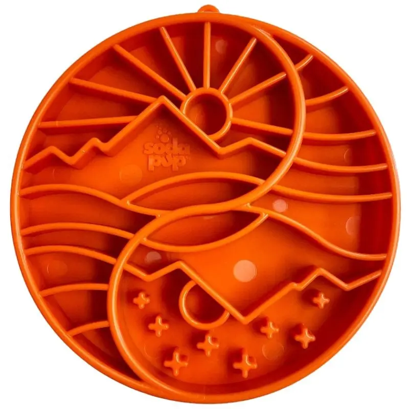 SodaPup Yin Yang Design eTray Enrichment Slow Feeder Tray for Dogs Orange