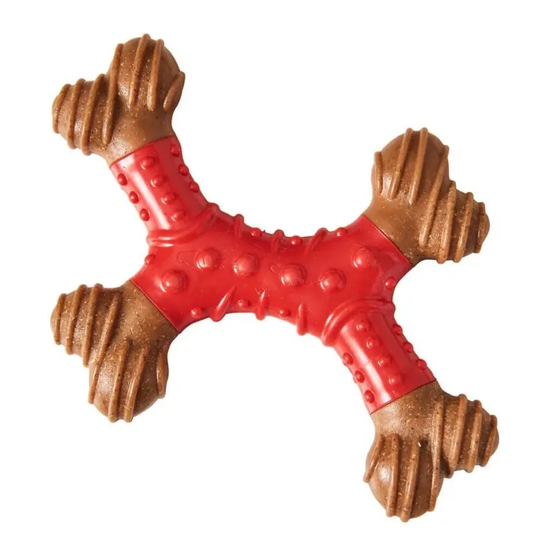 Spot Holiday Bambone X-Bone Dental Gingerbread Dog Toy 6"