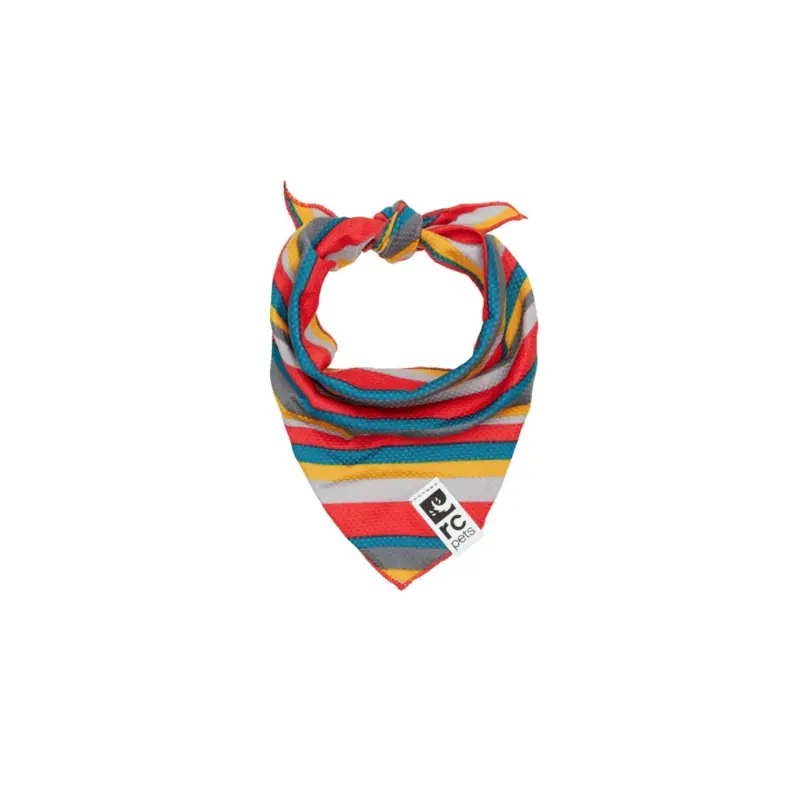 RC PETS Dog Zephyr Cooling Bandana, Multi Stripes, M/L, 15" - 25"