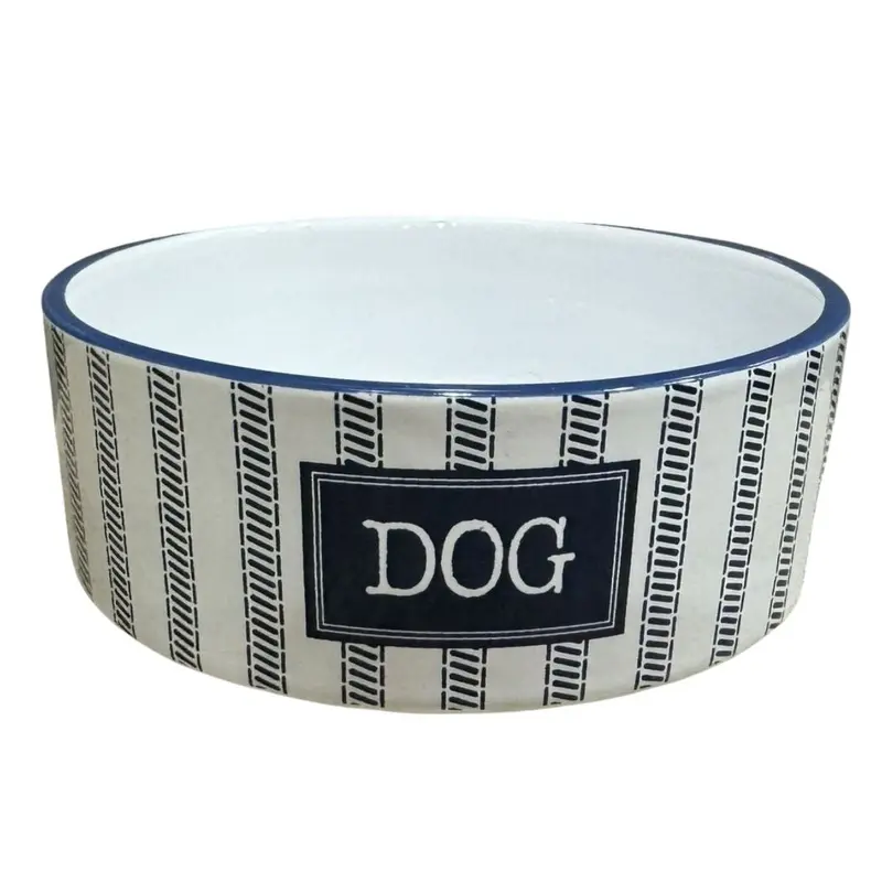 PetRageous Designs Country Blue Dog Bowl 5" White Navy 2 Cups