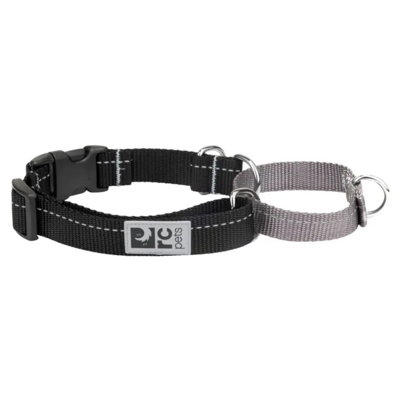 RC PETS Dog Primary Web Training Clip Collar, Black, S, 3/4"/ 11" - 14"