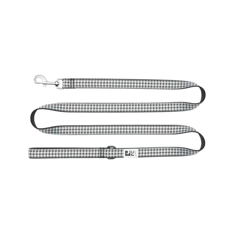 RC PETS Dog Leash, Black Gingham, 3/4"x6'