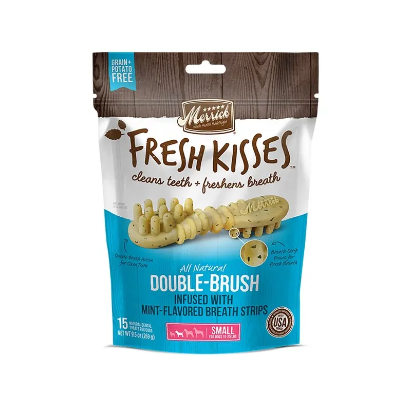Merrick Fresh Kisses Mint Breath Strips For Small Dogs, 15 Pieces