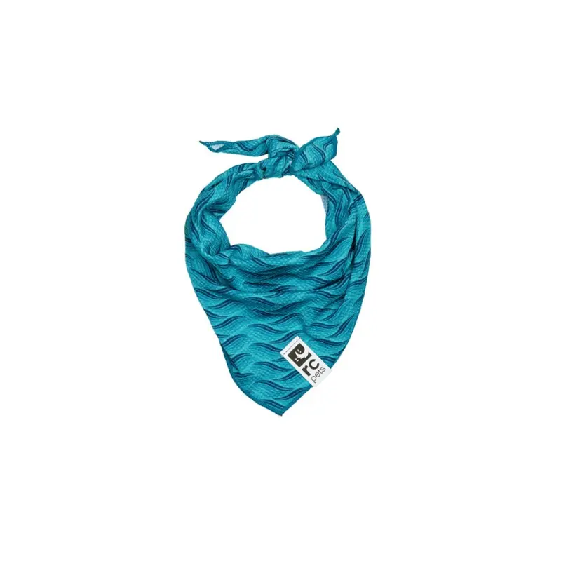 RC PETS Dog Zephyr Cooling Bandana, Waves, M/L, 15" - 25"