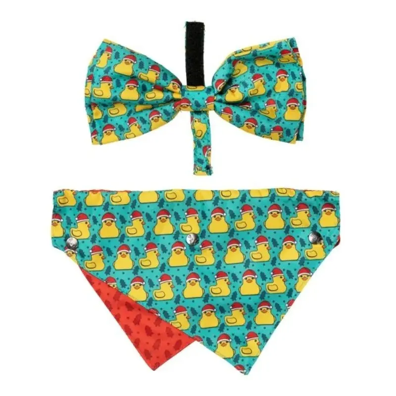 FuzzYard Bandana Bowtie Merry Quackmas Dog 2 Pack Large