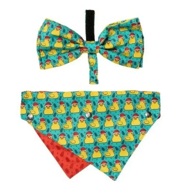 FuzzYard Merry Quackmas Christmas Bandana & Bowtie 2Pack Small/Medium