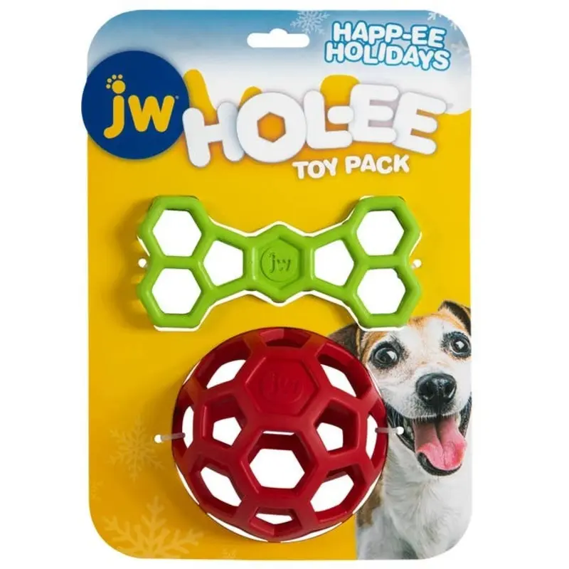 JW Pet Hol-ee Holiday Dog Toy Pack 2Pk