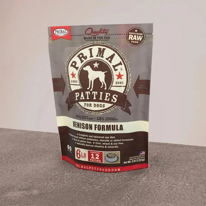 Primal Raw Frozen Patties Venison Formula Dog Food 6lb