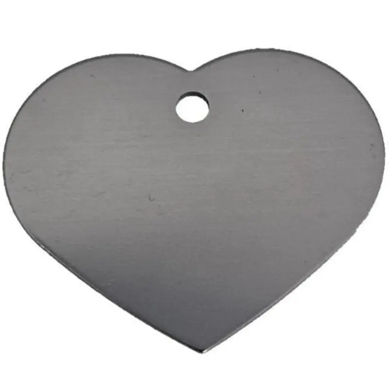 Pet Tag Heart Large Pewter