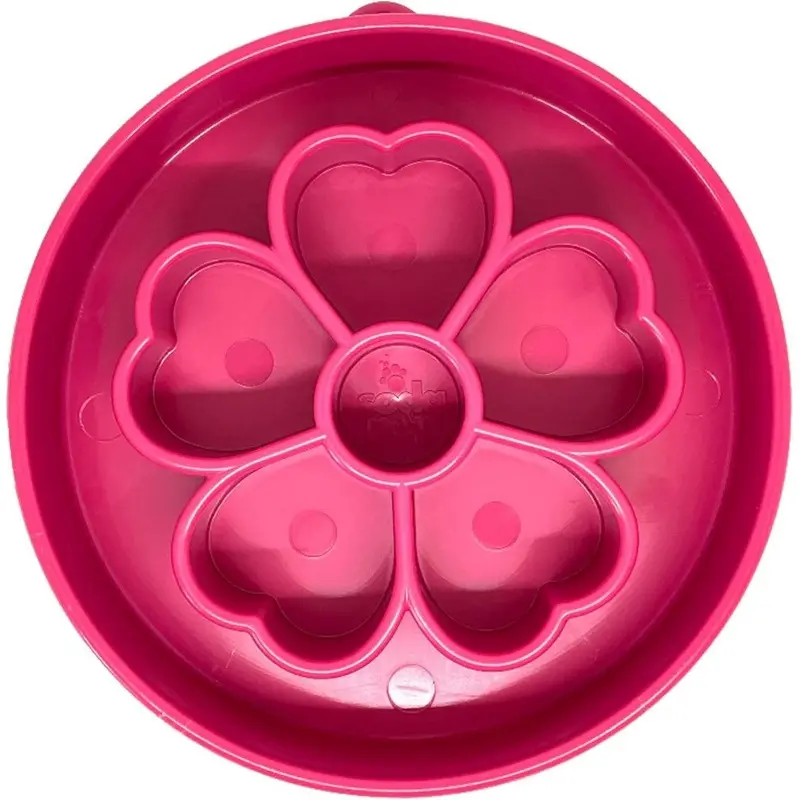 SodaPup Flower Design EBowl Slow Feeder Bowl For Dogs Pink
