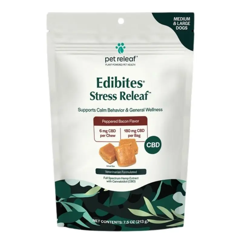 Pet Releaf CBD Edibites For Dogs Peppered Bacon Small Medium Dogs