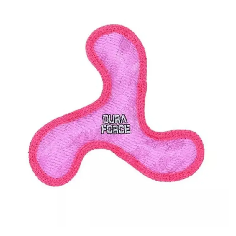 Tuffy's DuraForce Jr Boomerang Tiger Pink Dog Toy