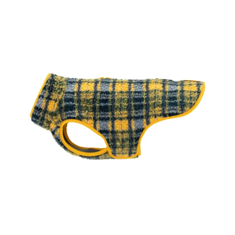 RC PETS Dog Tundra Fleece, Marigold Plaid, Size 12, 12"x17" - 21"