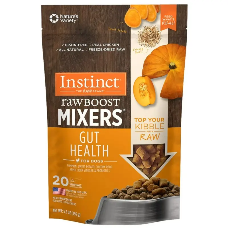 Nature's Variety Instinct Freeze Dried Raw Gut Health Dog Food Topper Treat 5.5oz