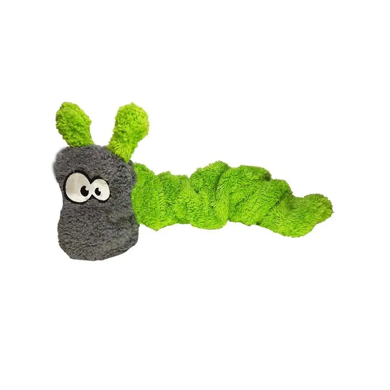 Cycle Dog Duraplush Coil Green/Grey Caterpillar Dog Toy