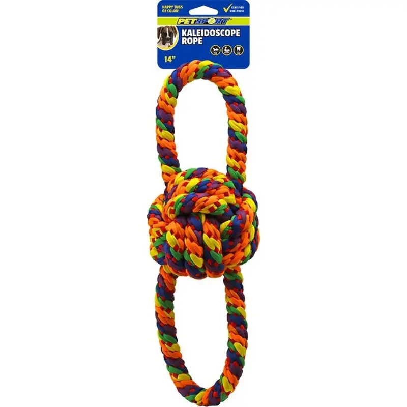 PetSport Kaleidoscope Rope Double Handle Knot Ball 14" Dog Toy
