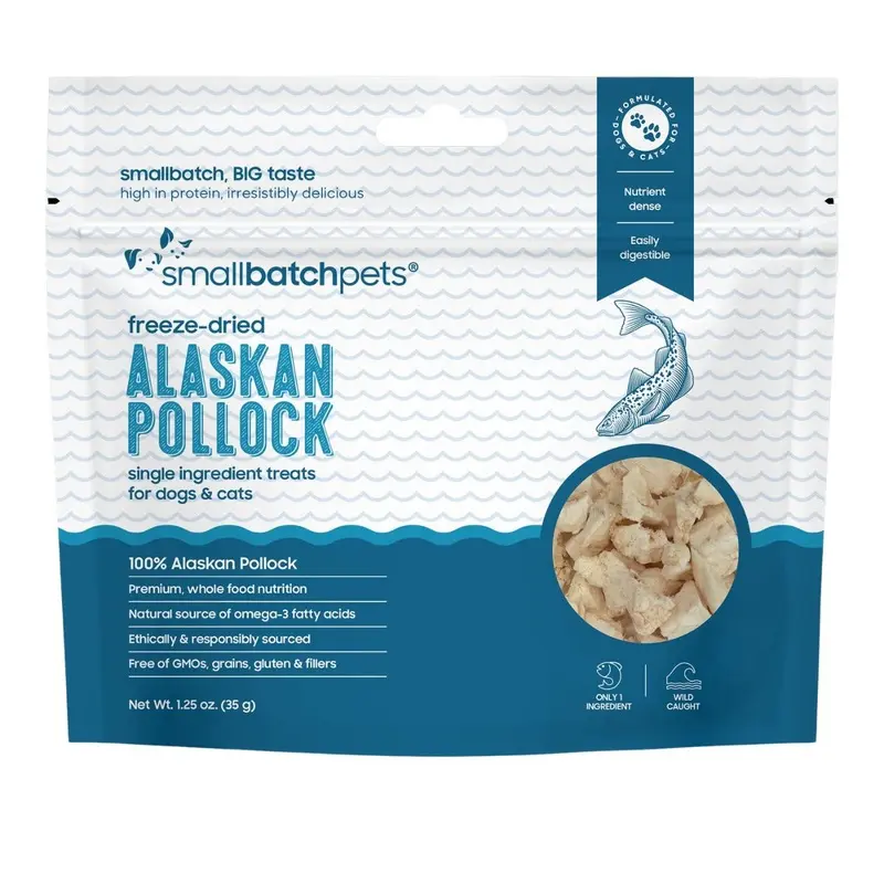 SmallBatch Freeze-Dried Wild-Caught Alaskan Pollock Dog & Cat Treats 1.25oz