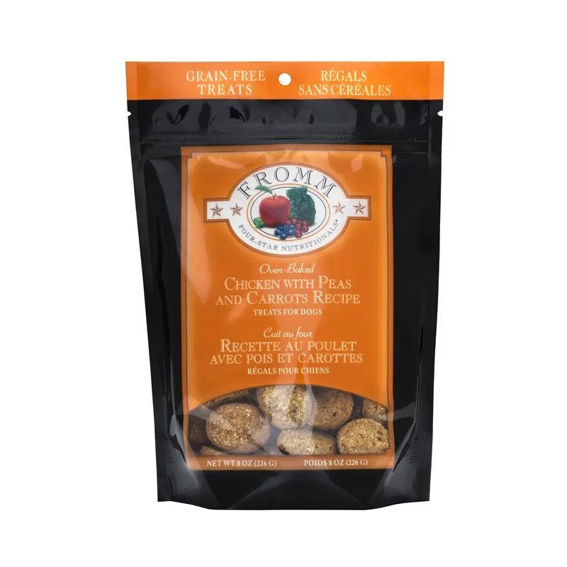 Fromm Four-Star Dog Treats- Chicken with Peas & Carrots - 8oz Pouch