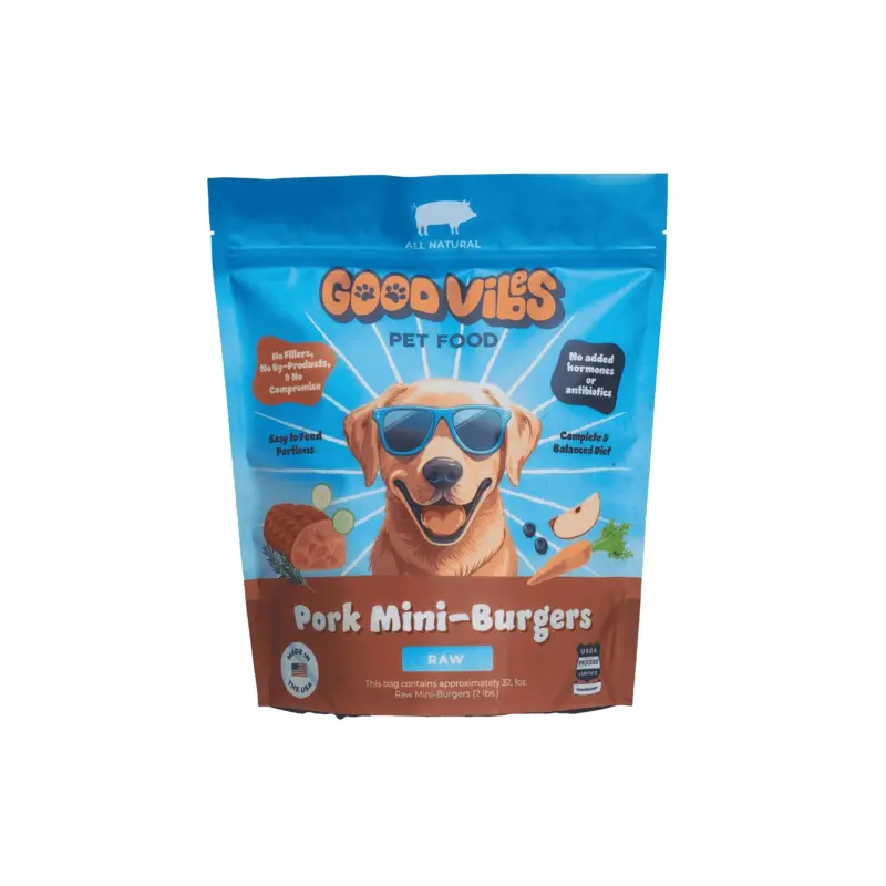 Good Vibes Pork Raw Frozen Dog Food 6lb Bag
