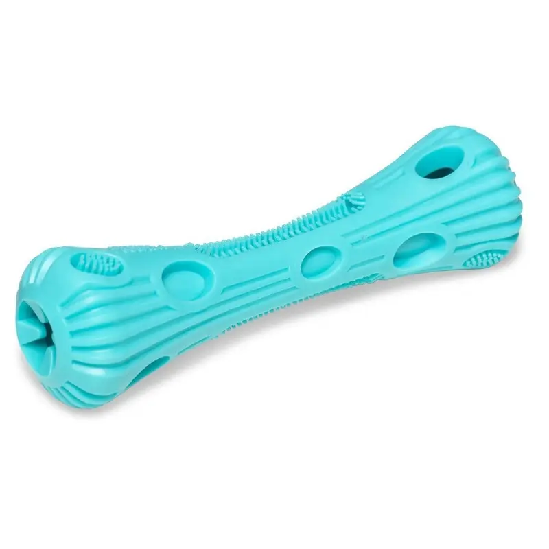 Totally Pooched Stuff'n Brush Stick 9" Teal Dog Toy