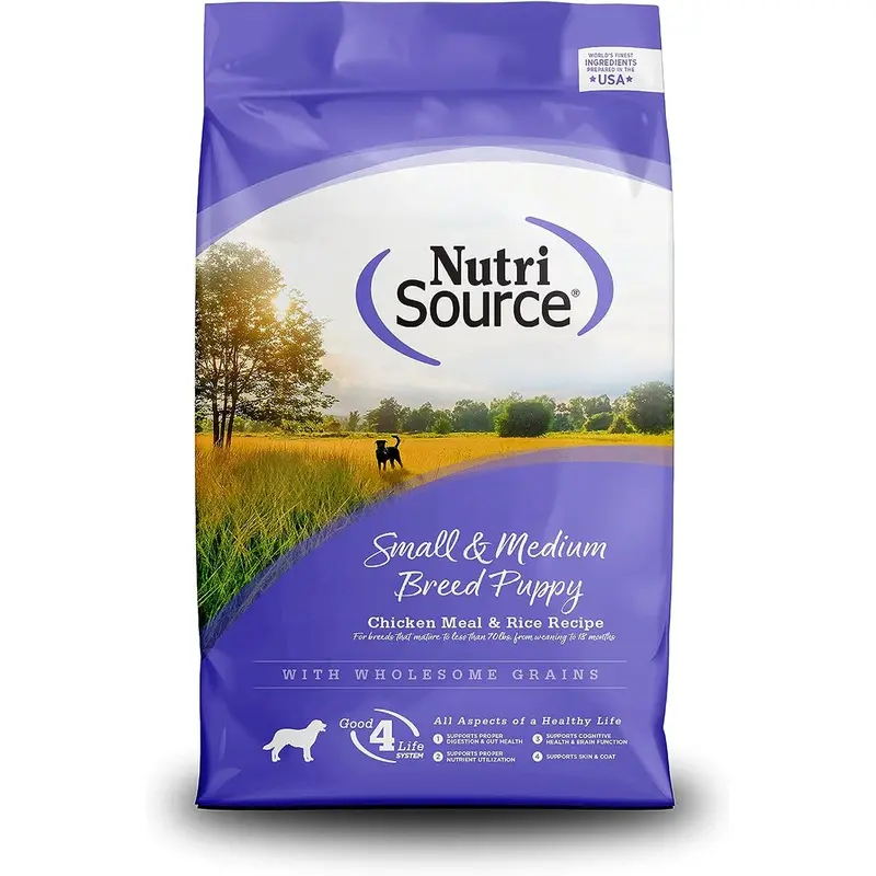 NutriSource Puppy Small Medium Breeds Chicken Rice Dry Dog Food 26lb Bag