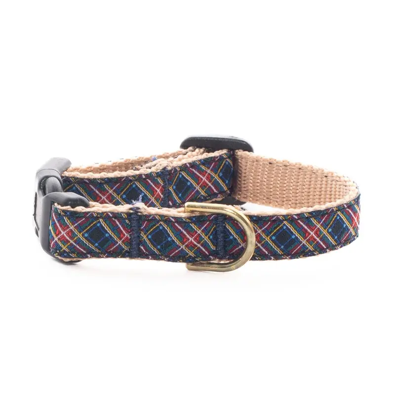 Black Tartan Small Breed Dog Collar