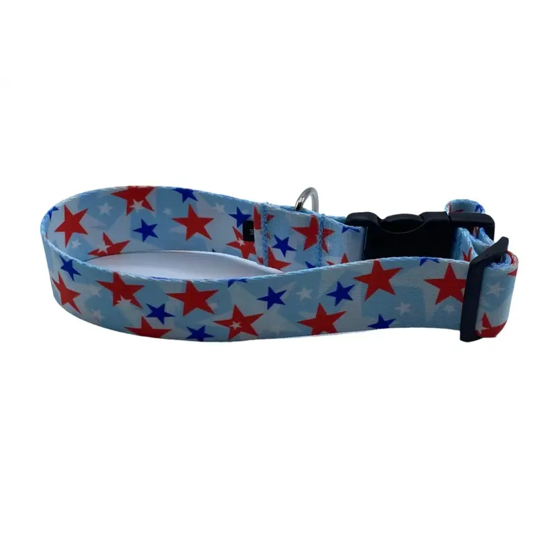4th of Stars Nylon Dog Collar (1.5" Wide)