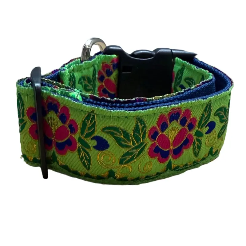 Spring Green Ribbon Collar Dog Collar (1.5" Wide)