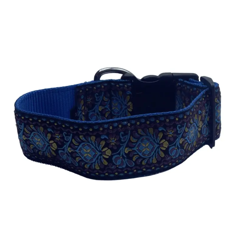 Blue Mood Ribbon Collar Dog Collar (1.5" Wide)