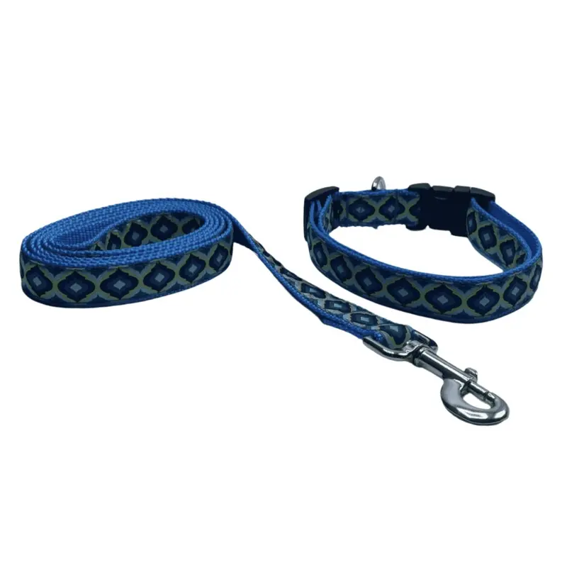 Blue Indigo Lantern Dog Collars or Leads (1" Wide)