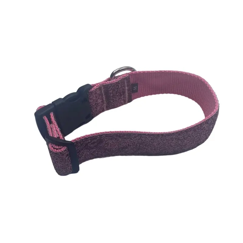 Pink Glitter Ribbon Nylon Collars (1.5" Wide)