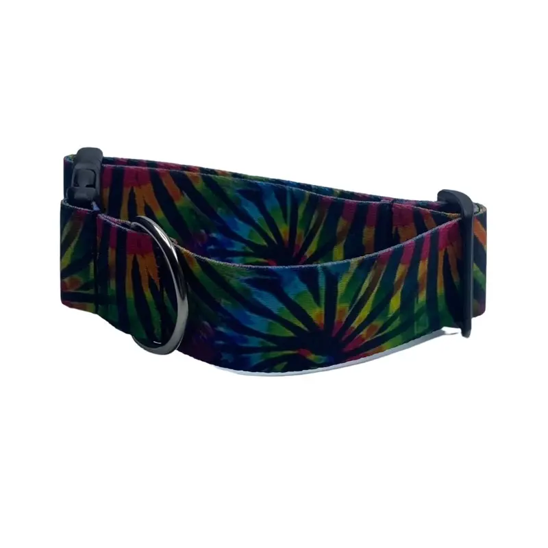 Tiger Stripe Tie Dye Nylon Dog Collar (1.5" Wide)