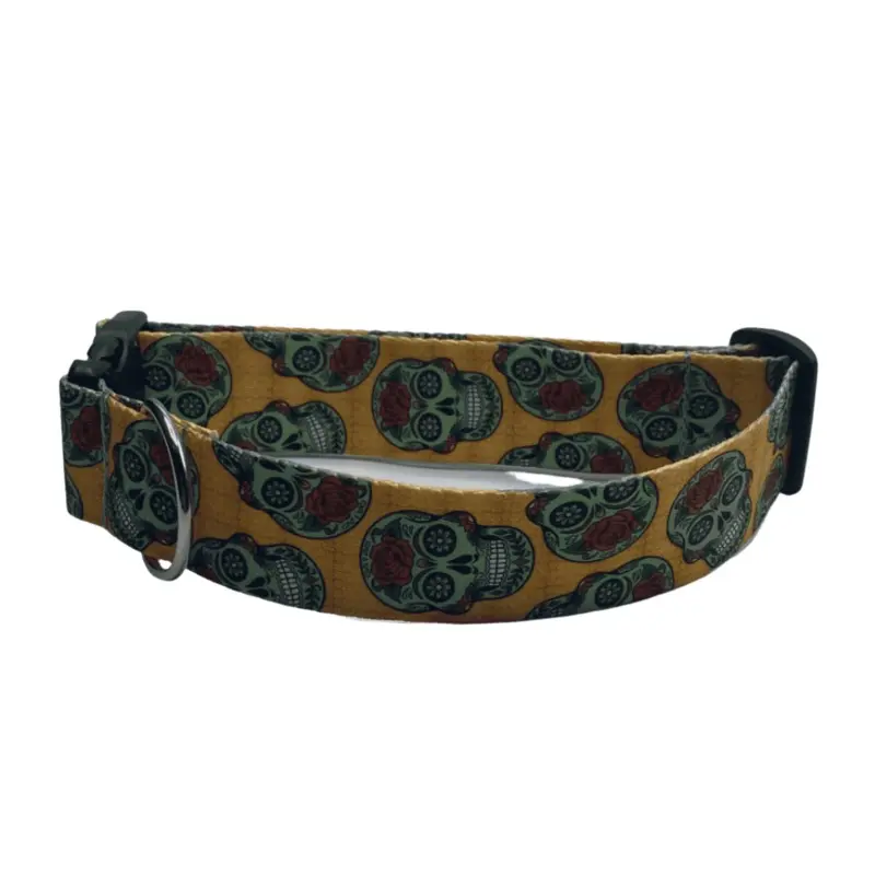 Day of The Dead Dog Collar (1.5" Wide)