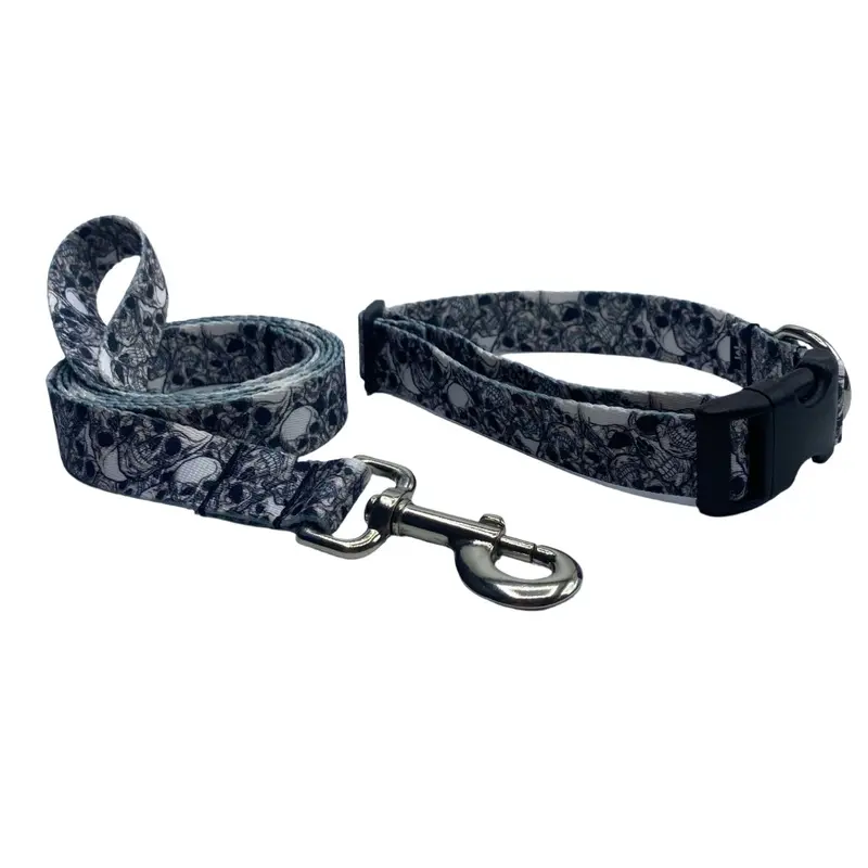 Deathly Skulls Collars or Leads (1" Wide)