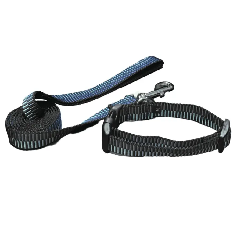 Geo Techno Blue Dog Collars or Leads