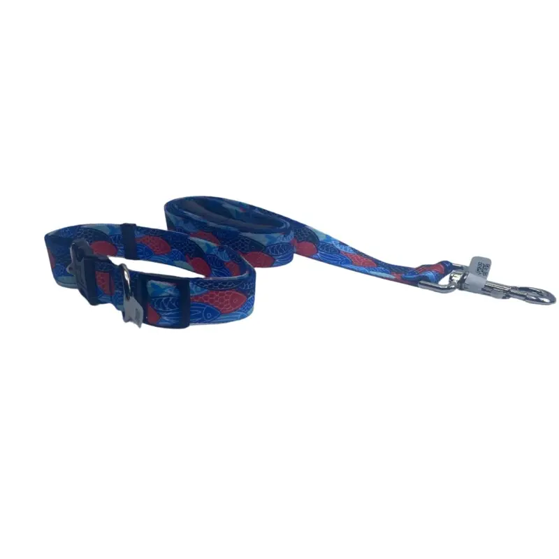 Blue Fish Dog Collar & Leads