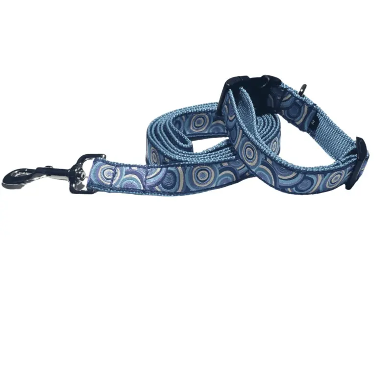 Blueberry Dream Puppy Paint Drops Dog Collars or Leads (1" Wide)