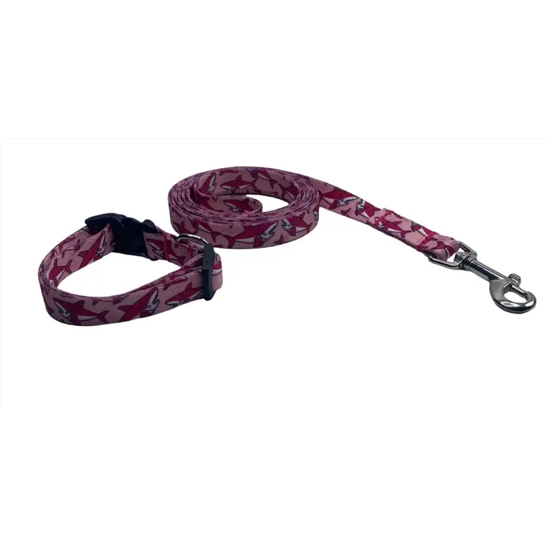 Pink Sharks Nylon Collars or Leads (1" Wide)