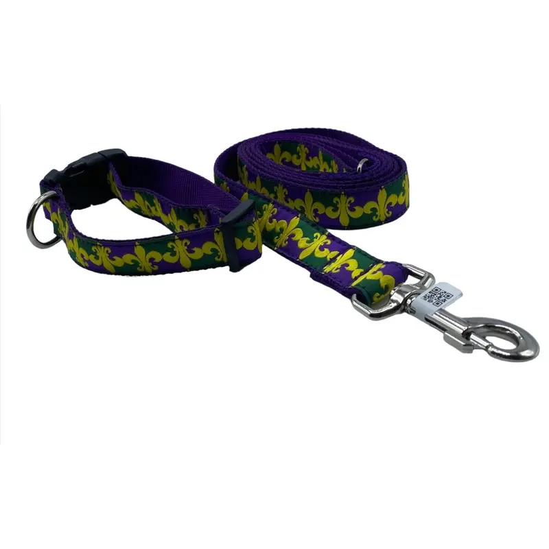 Throw Me Something Dog Collars or Leads (1" Wide)