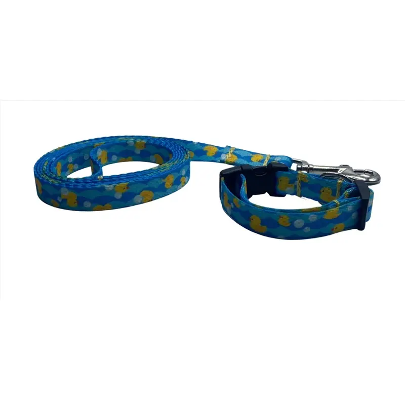 Yellow Duck Nylon Collars or Leads (1" Wide)