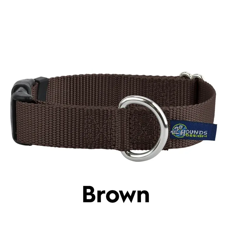 5/8 and 1 Brown Nylon Dog Collar