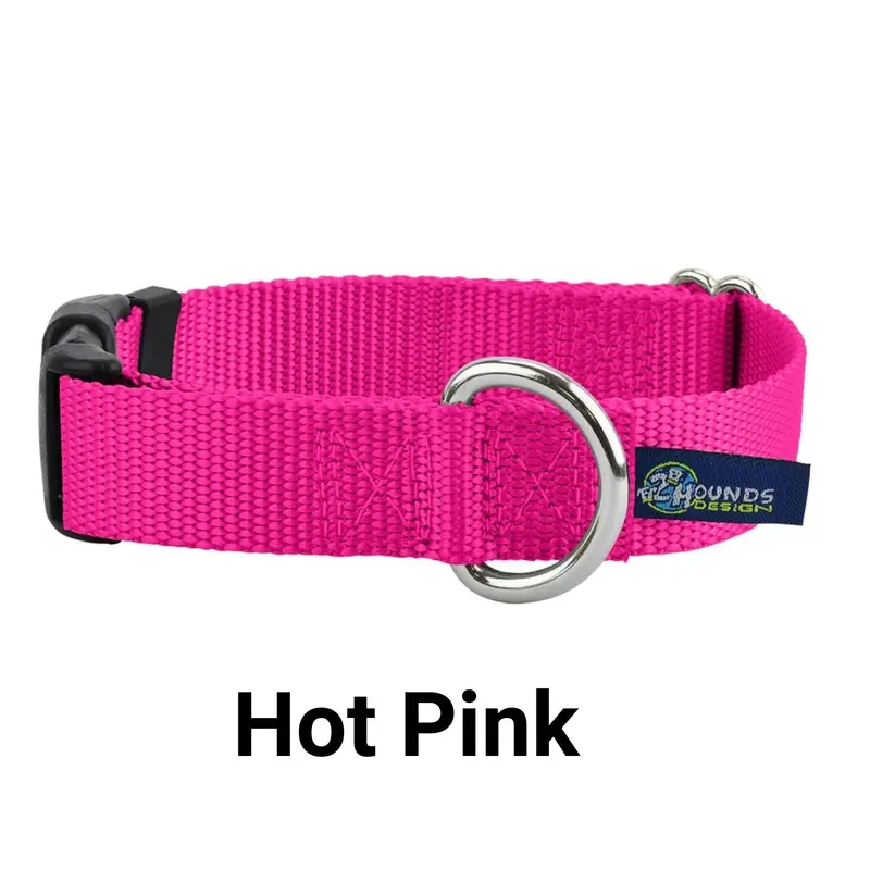 5/8 and 1 Hot Pink Nylon Dog Collar