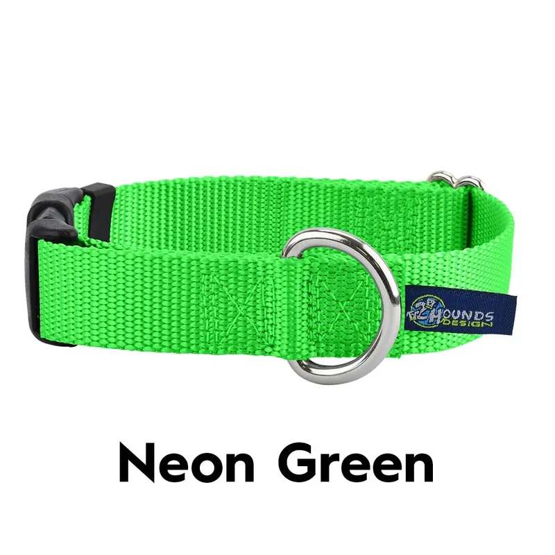 5/8 and 1 Neon Green Nylon Dog Collar