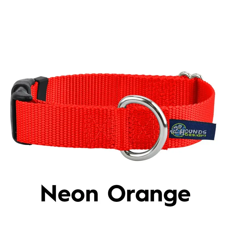 5/8 and 1 Neon Orange Nylon Dog Collar